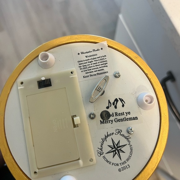 Christopher Radko Snowman Snow Rotation Blowing Snow Globe Wind Up Music 2013 - Picture 6 of 6